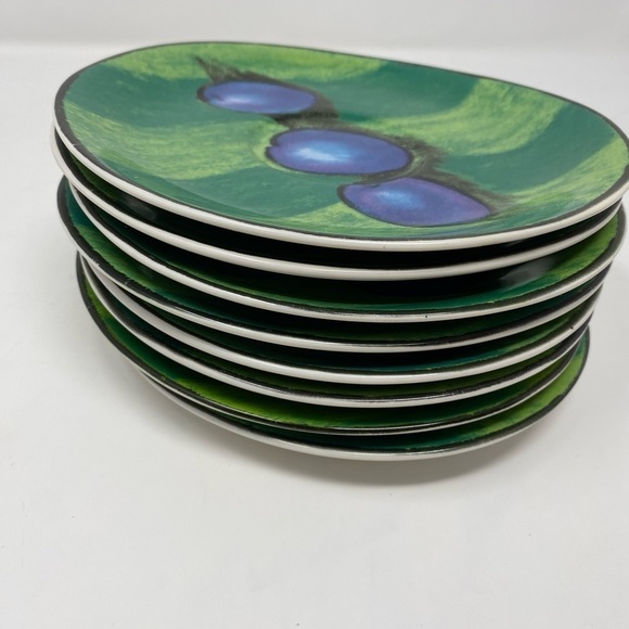 Set of 8 Vintage Misono Tuscany Oval Shaped Plum Saucers/Plates - Picture 5 of 9